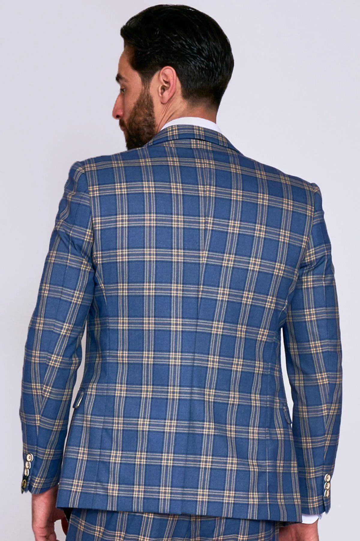TONY - Blue Yellow Check Blazer sold by Marc Darcy product image thumbnail 5