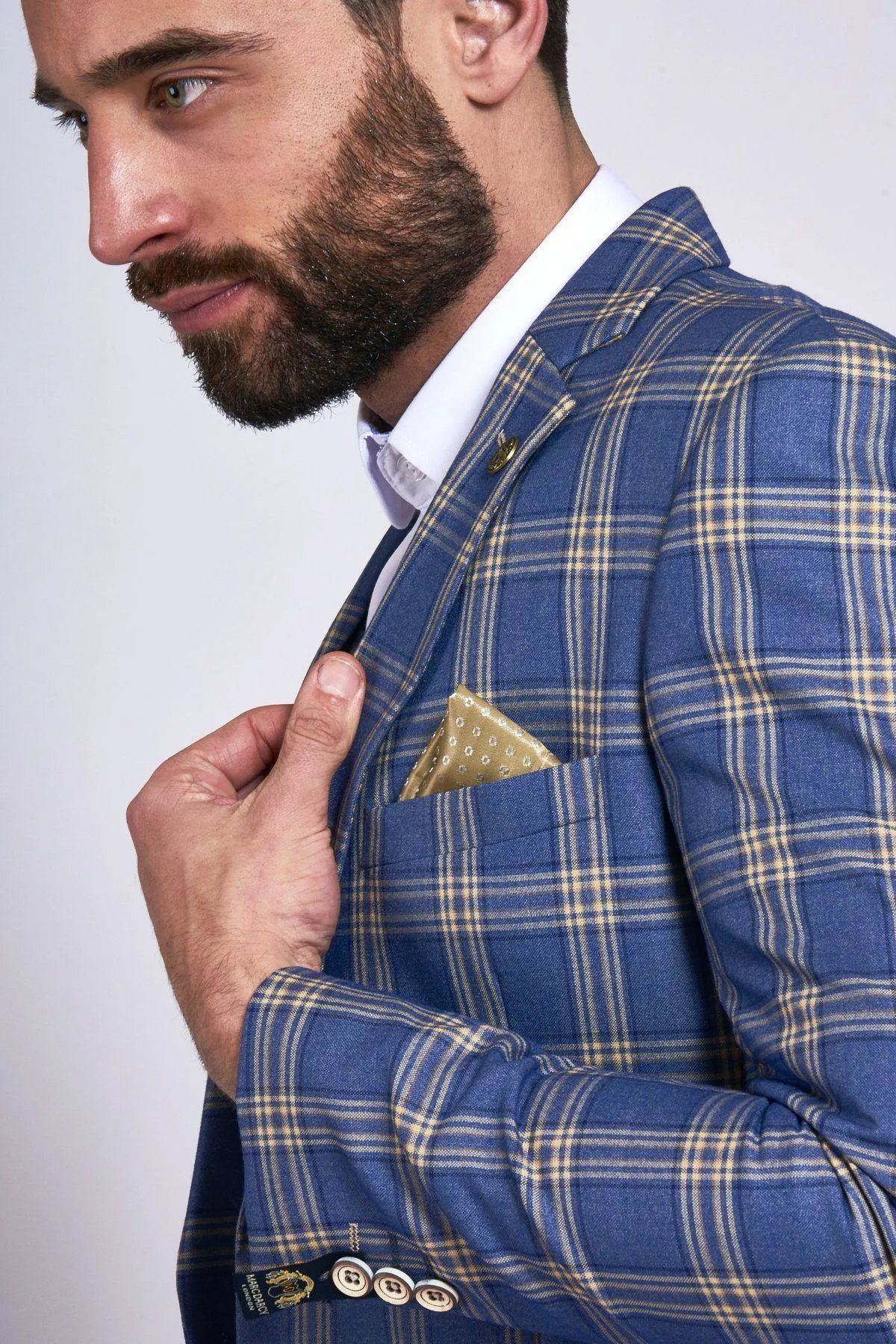 TONY - Blue Yellow Check Blazer sold by Marc Darcy product image thumbnail 4