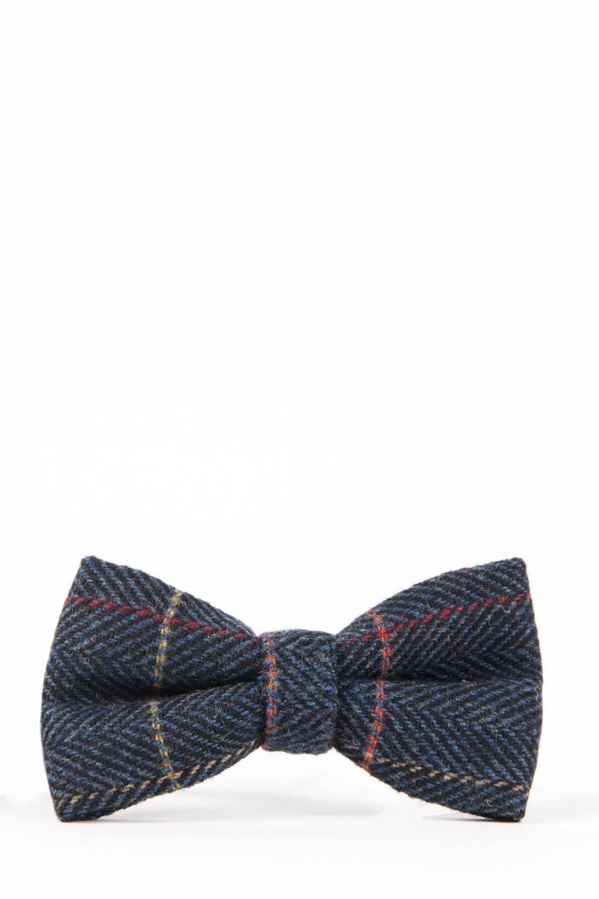 ETON - Navy Blue Check Tweed Bow Tie sold by Marc Darcy