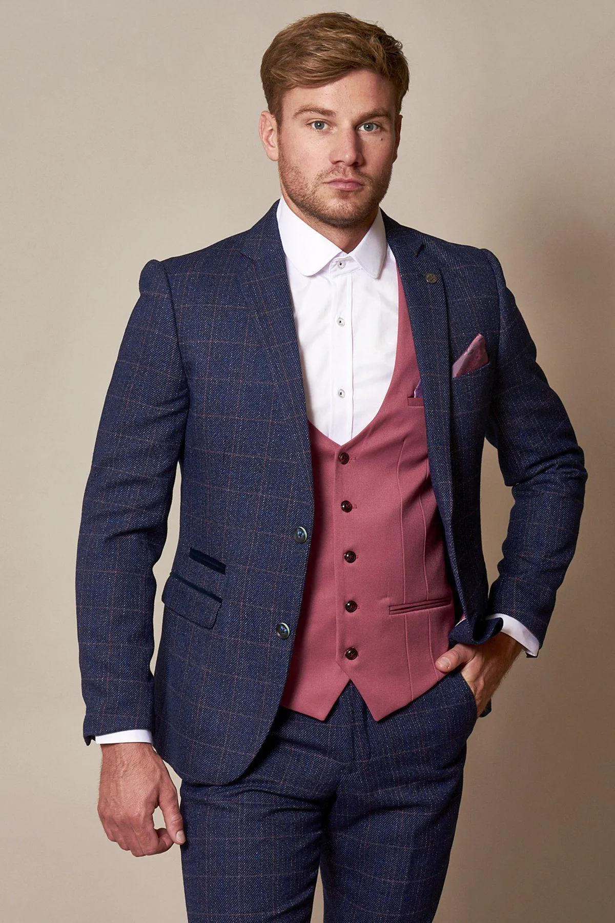 KELLY - Pink Single Breasted Waistcoat sold by Marc Darcy product image thumbnail 5