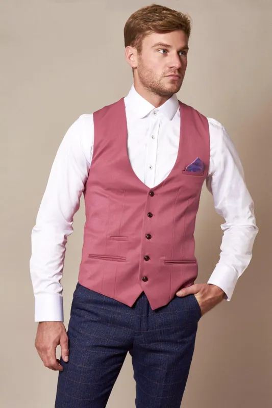 KELLY - Pink Single Breasted Waistcoat sold by Marc Darcy