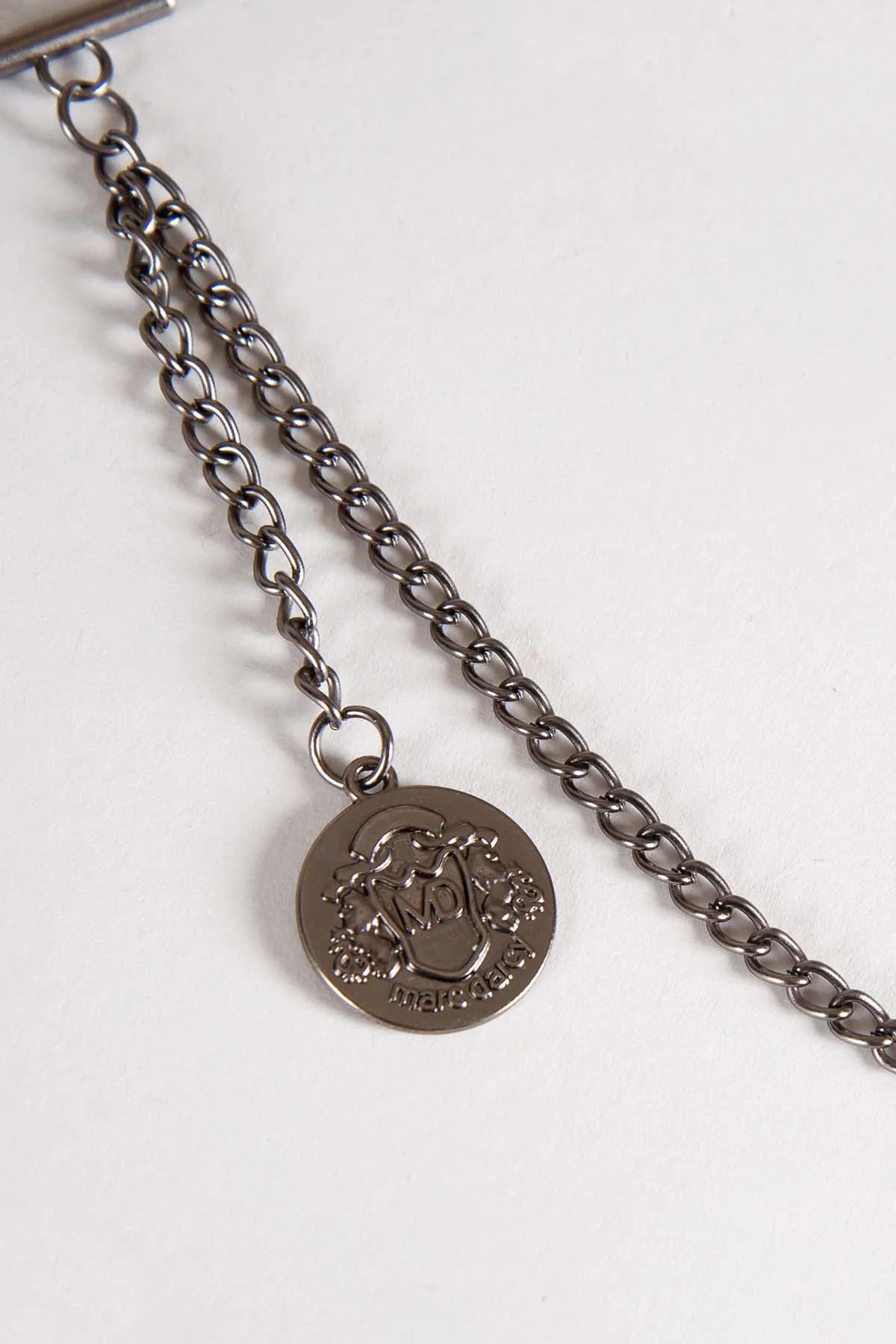 Antique Style Silver Plated Marc Darcy T-Bar Waistcoat Chain MD Velvet Keepsafe Pouch sold by Marc Darcy product image thumbnail 2