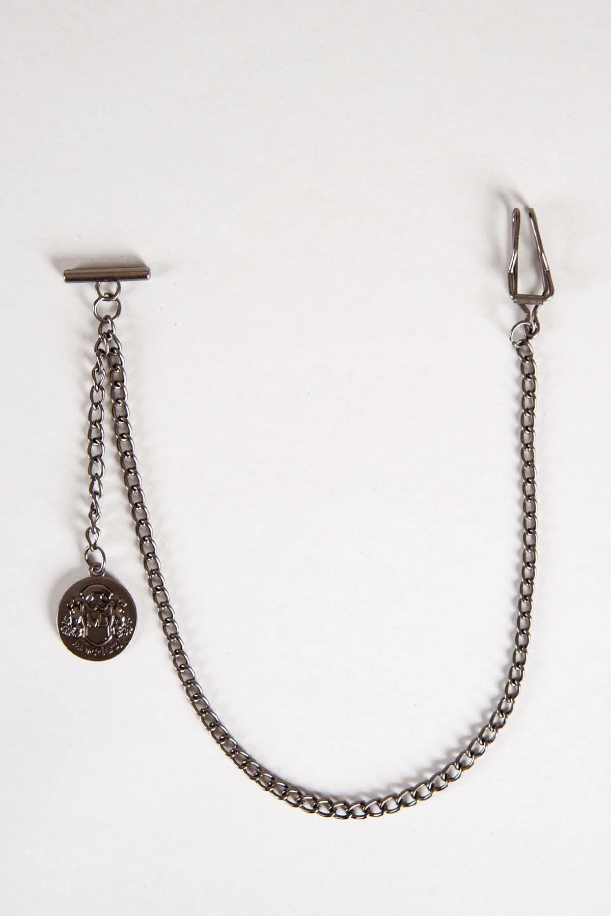 Antique Style Silver Plated Marc Darcy T-Bar Waistcoat Chain MD Velvet Keepsafe Pouch sold by Marc Darcy