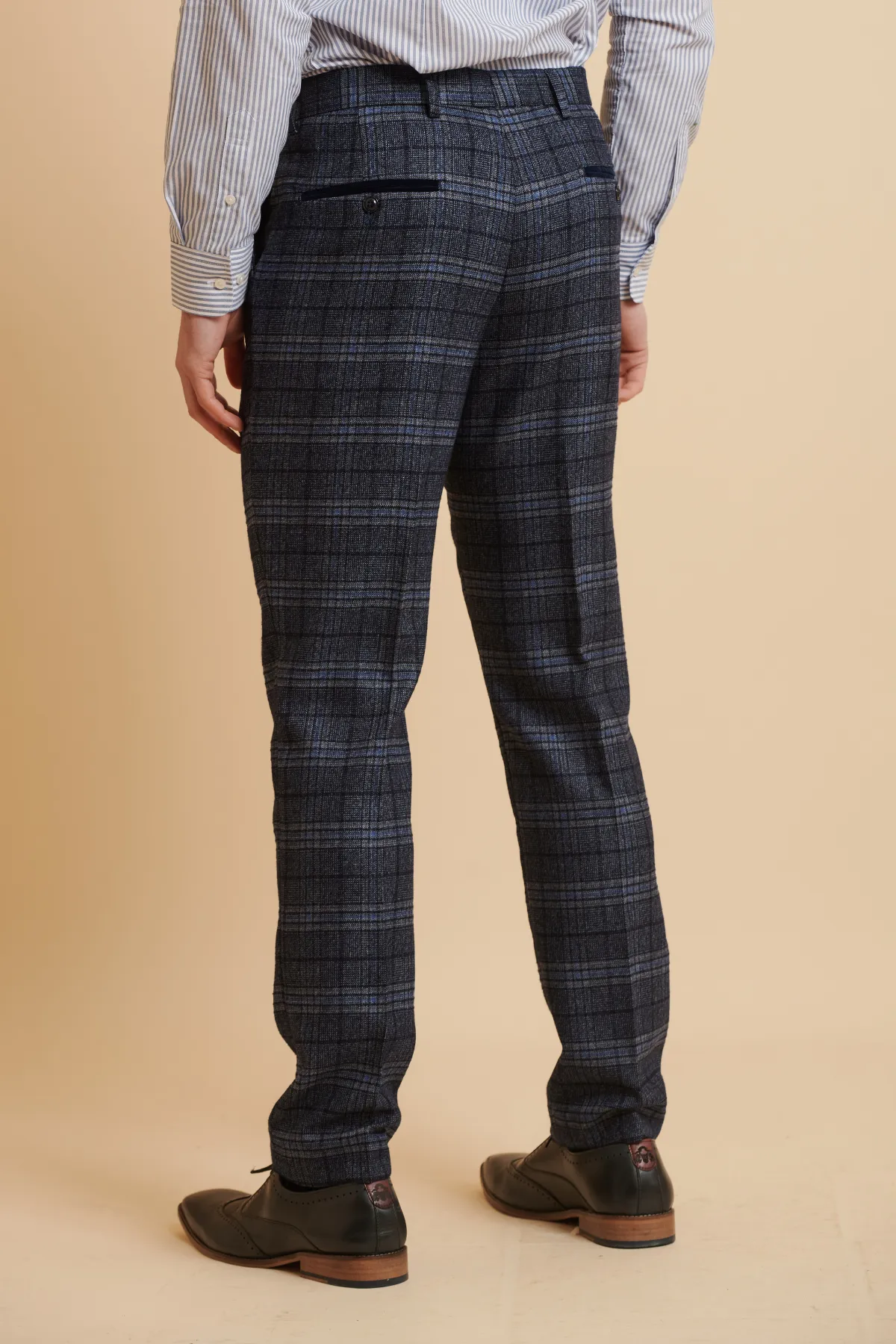 ANDY - Blue Check Trousers sold by Marc Darcy product image thumbnail 2
