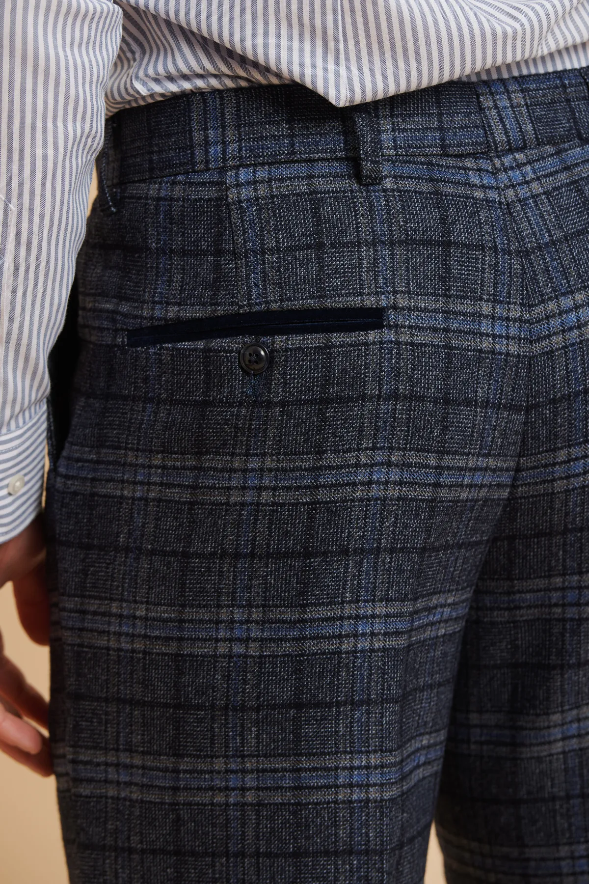 ANDY - Blue Check Trousers sold by Marc Darcy product image thumbnail 3