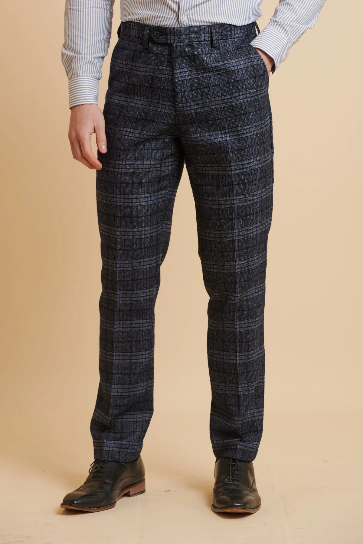 ANDY - Blue Check Trousers sold by Marc Darcy product image thumbnail 4
