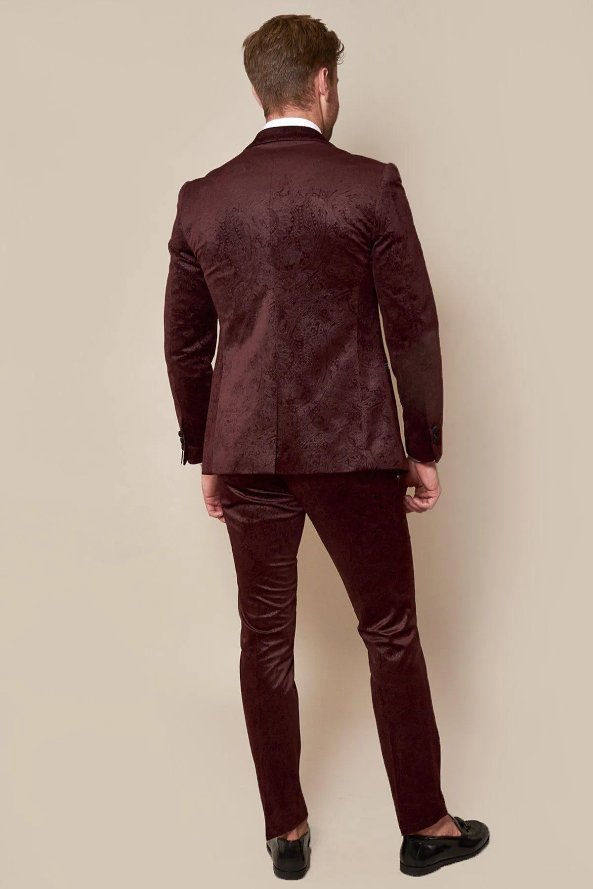 Fenerbahçe And Brazil Midfielder Fred in Simon Wine Velvet Suit sold by Marc Darcy product image thumbnail 5