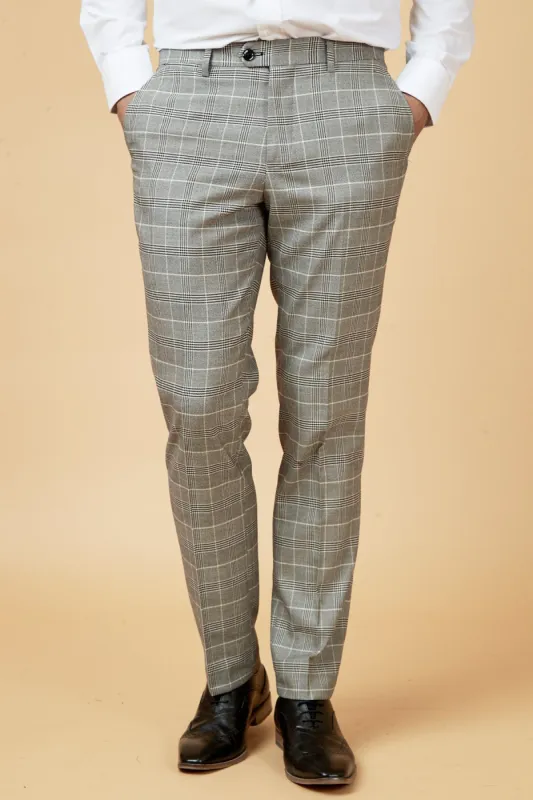 ROSS - Grey Check Trousers sold by Marc Darcy