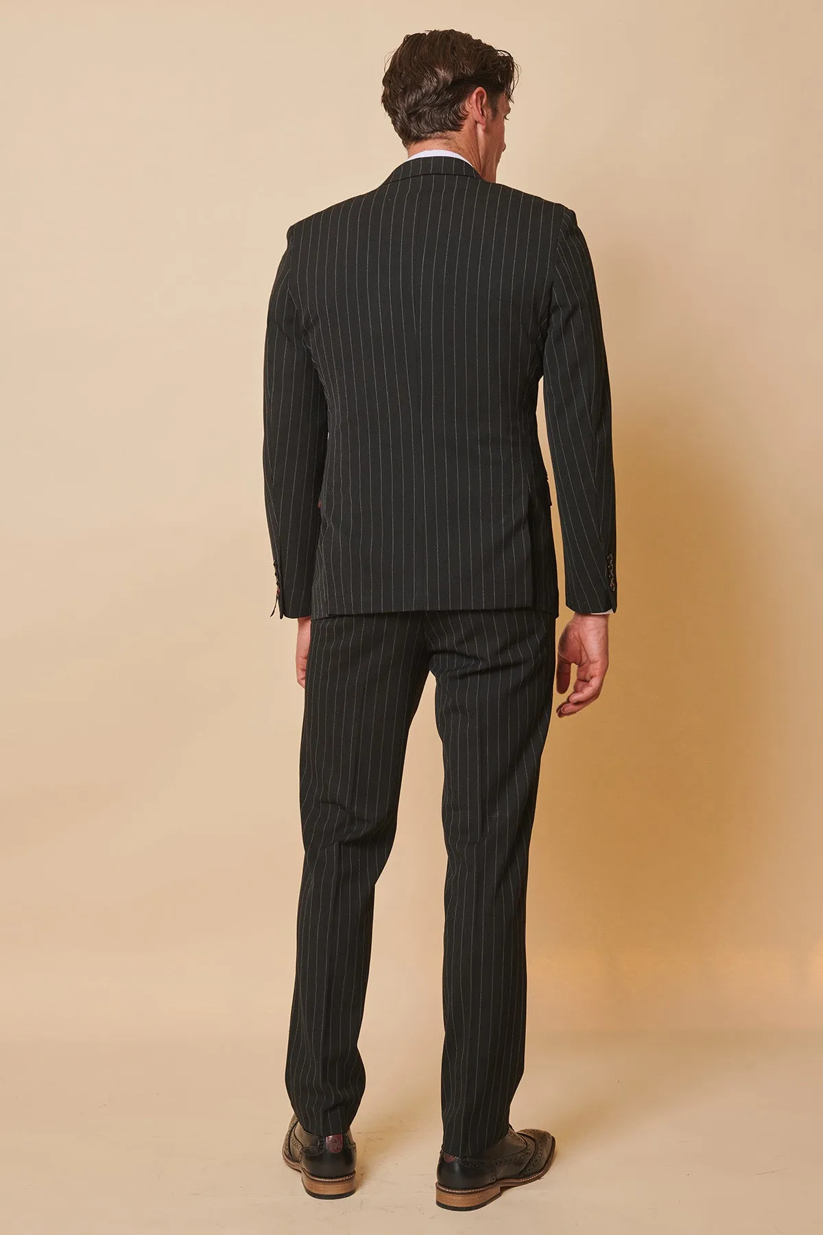 ROCCO - Black Pinstripe Double Breasted Two Piece Suit sold by Marc Darcy product image thumbnail 5