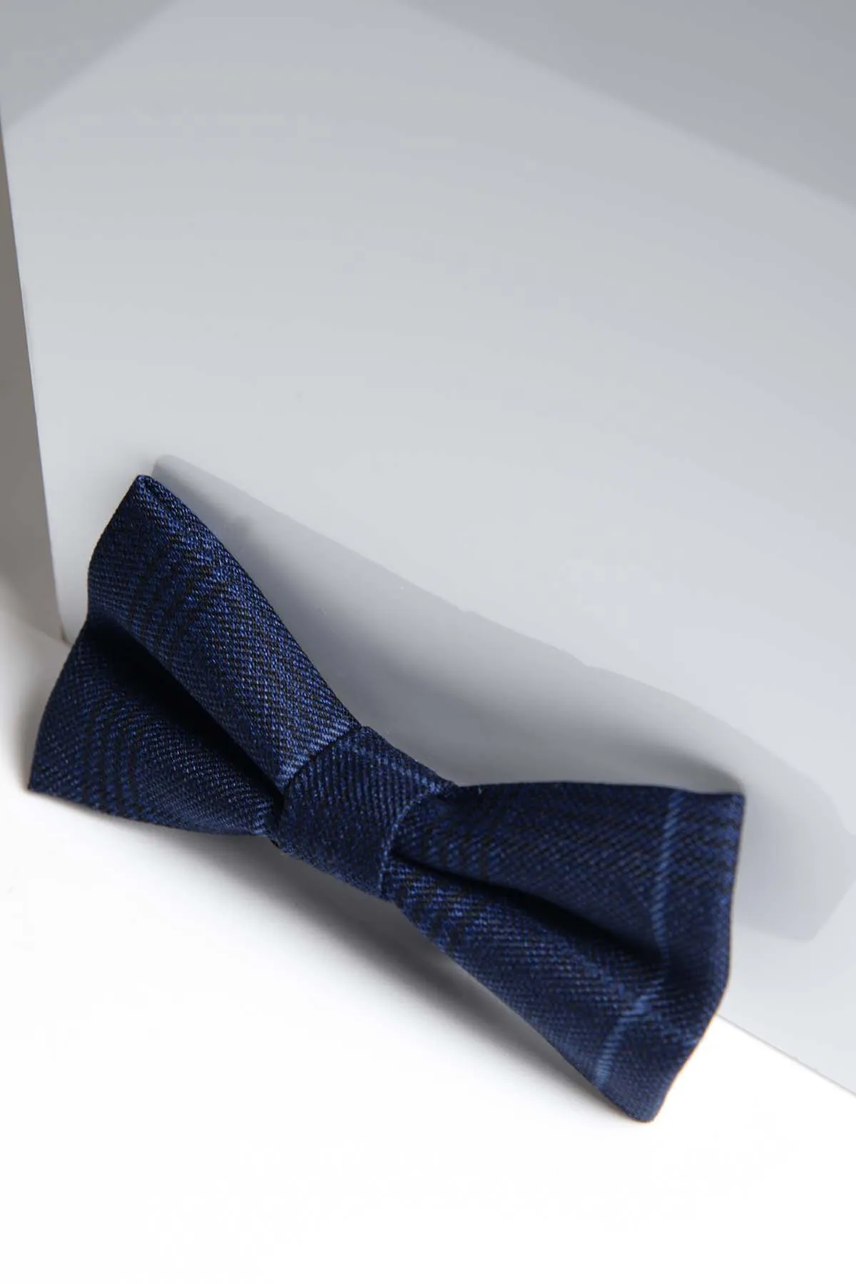 EDINSON - Navy Sky Check Bow Tie sold by Marc Darcy product image thumbnail 2