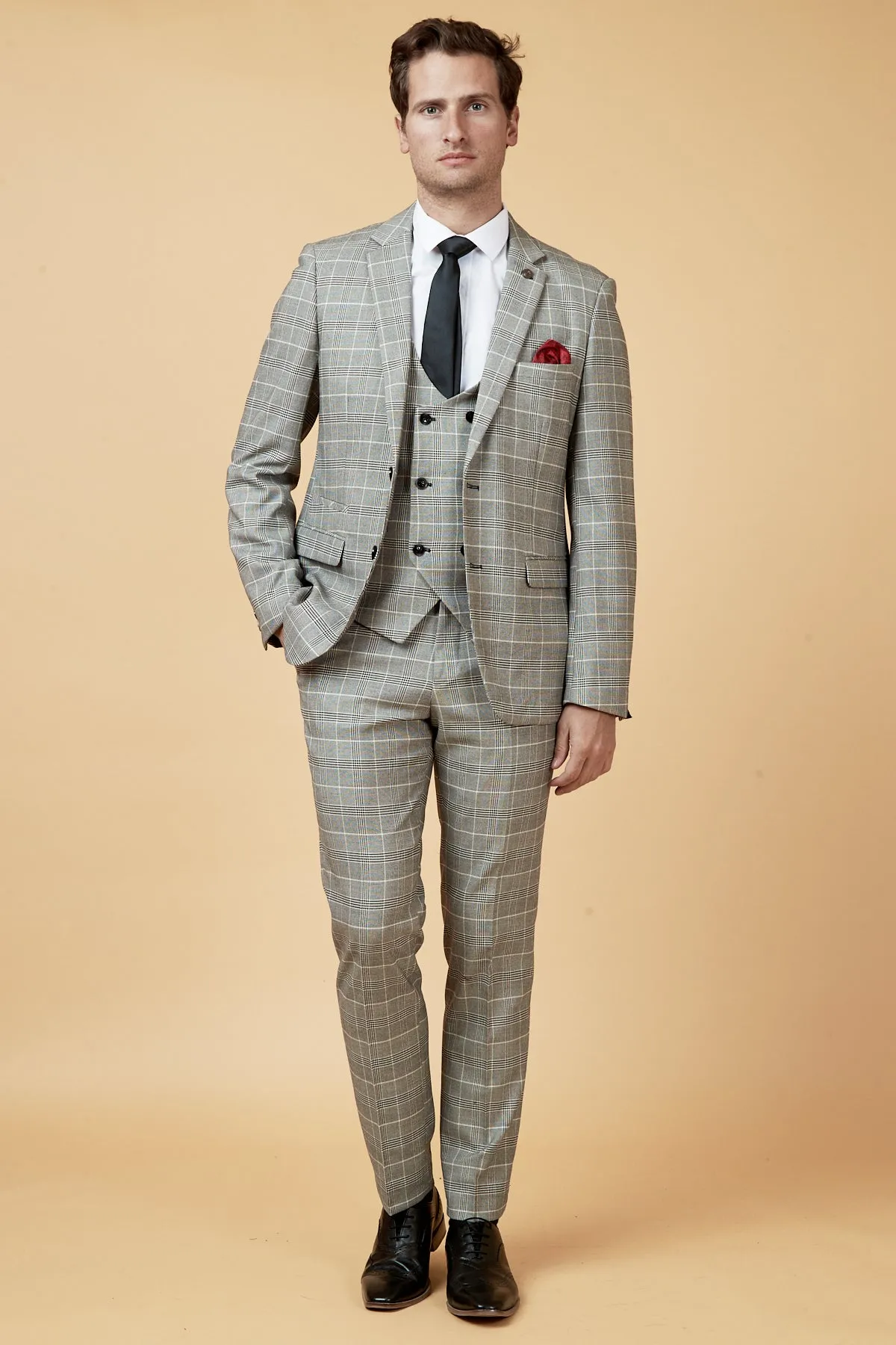 ROSS - Grey Check Three Piece Suit sold by Marc Darcy product image thumbnail 3