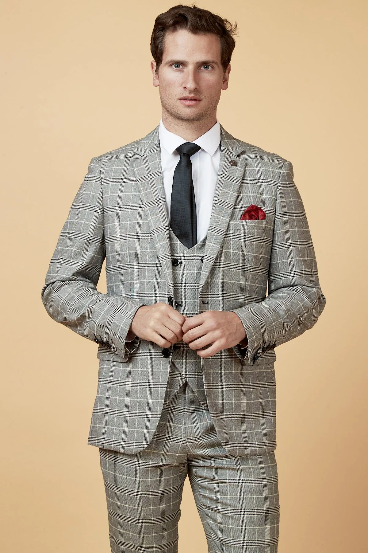 ROSS - Grey Check Three Piece Suit sold by Marc Darcy product image thumbnail 2