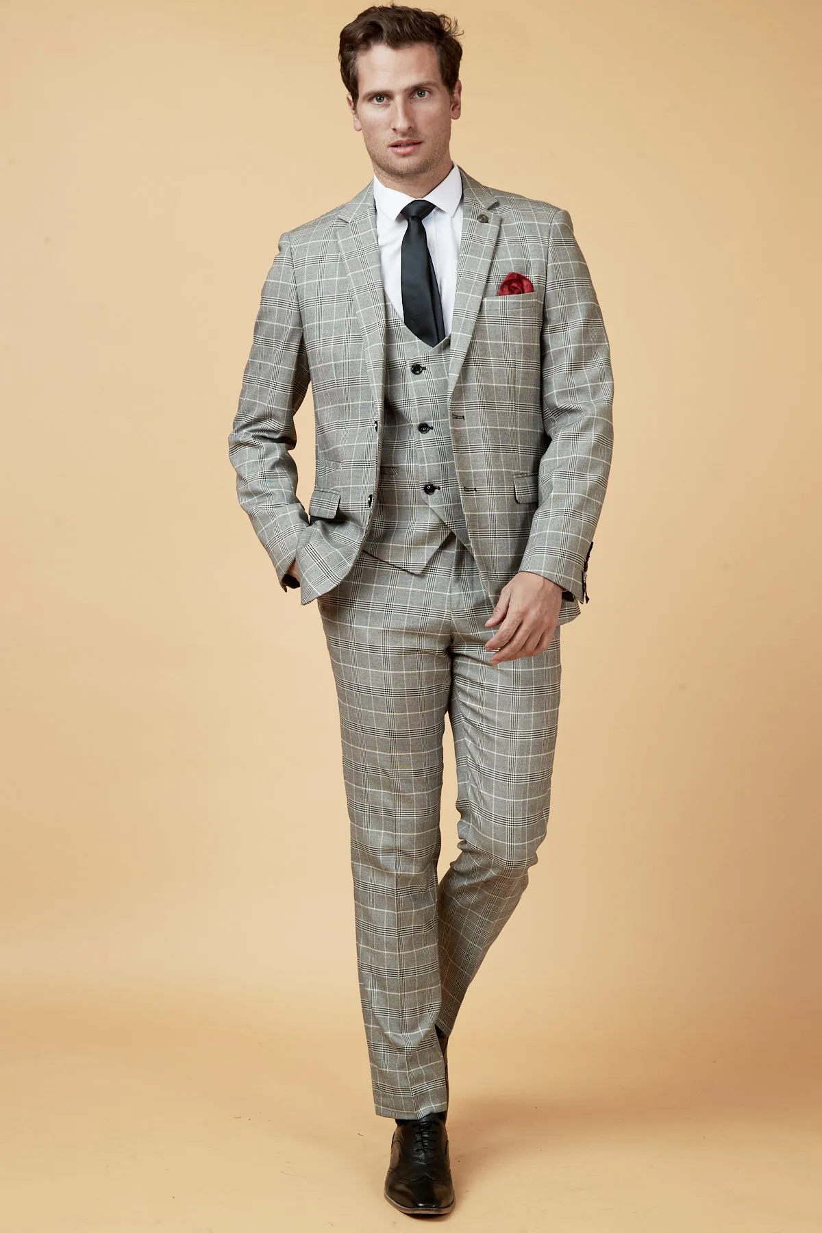 ROSS - Grey Check Three Piece Suit sold by Marc Darcy
