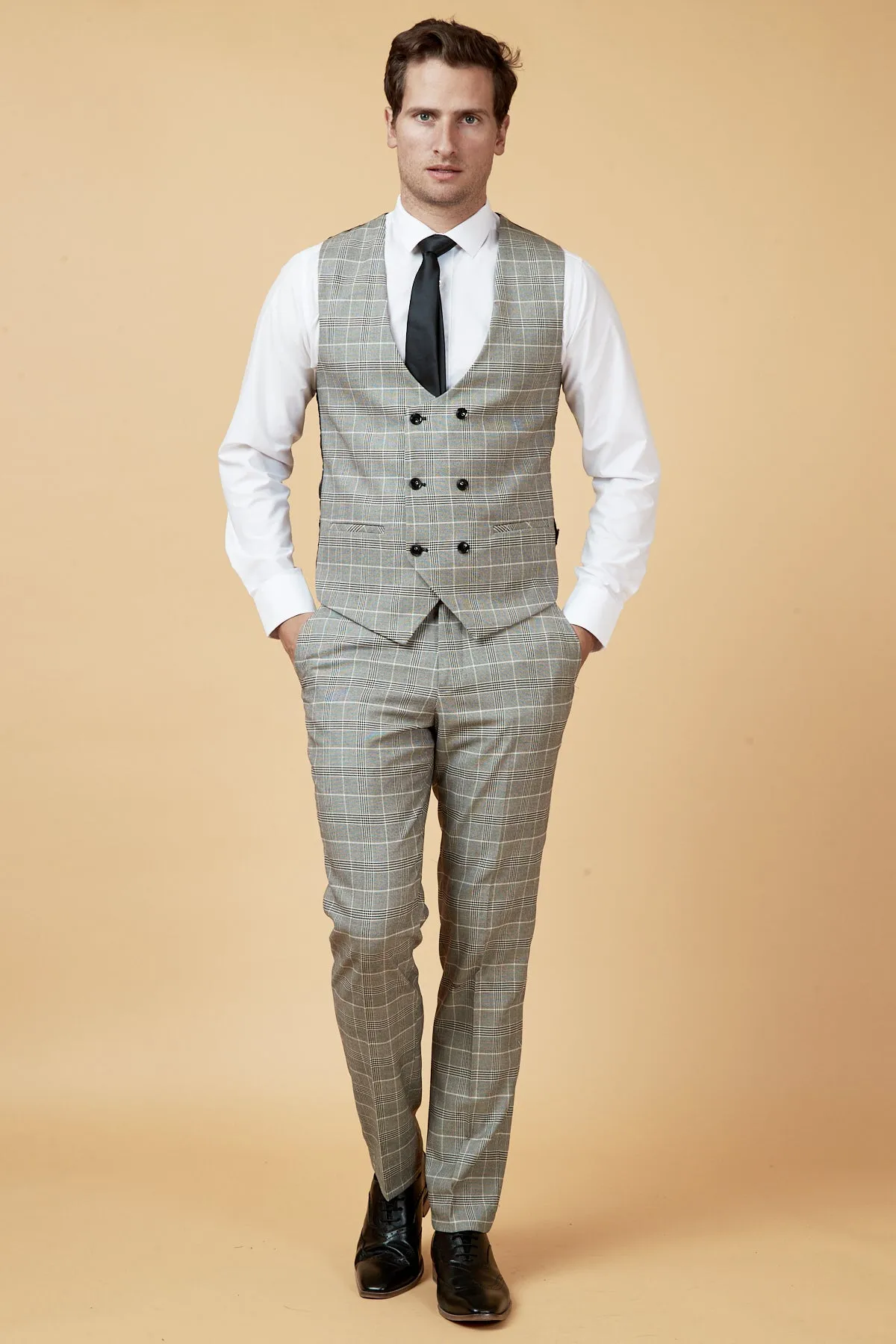 ROSS - Grey Check Three Piece Suit sold by Marc Darcy product image thumbnail 4