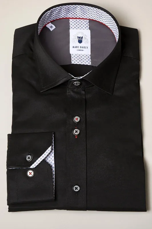ALFIE - Black Long Sleeve Shirt made by Marc Darcy