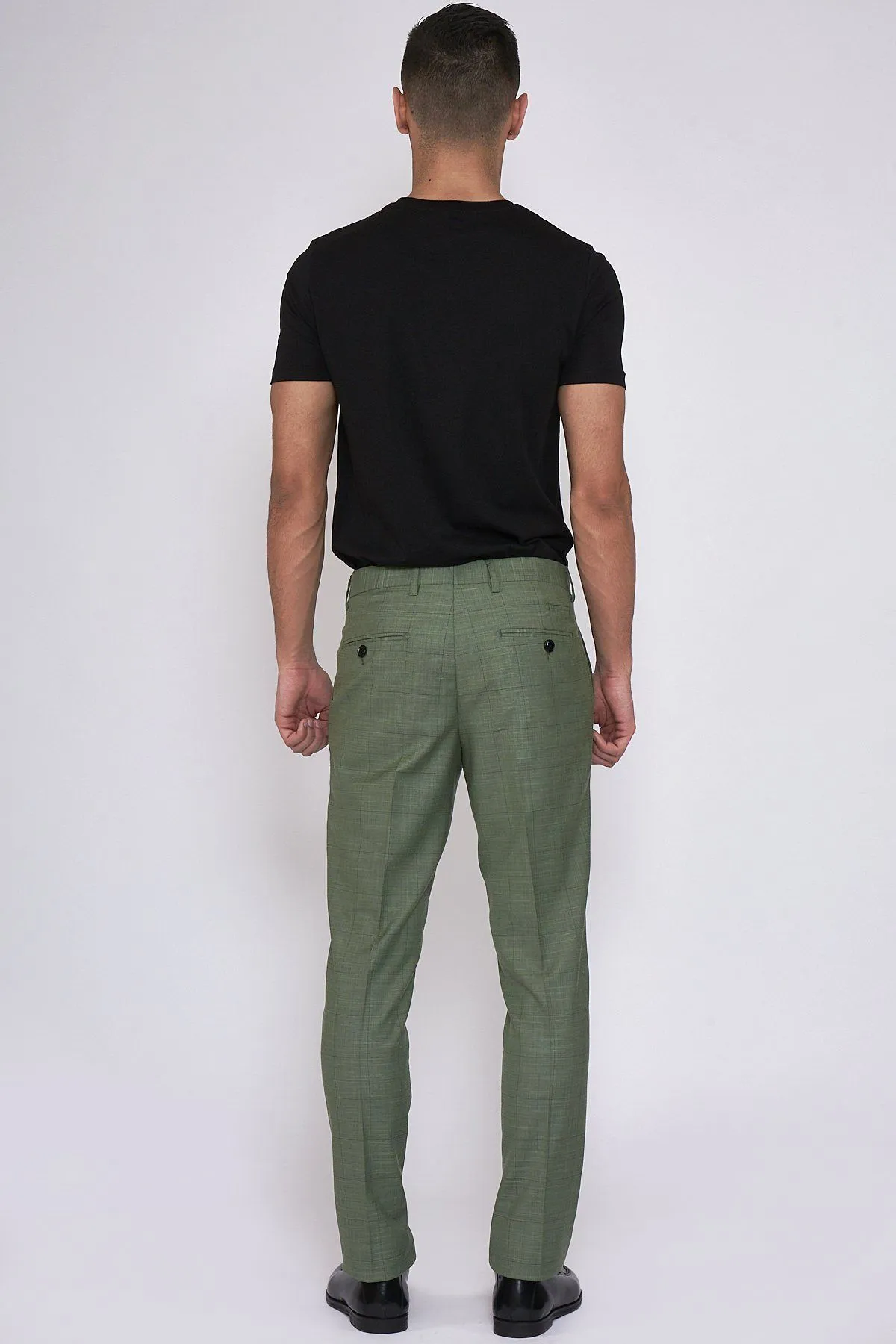 SID - Moss Green Check Trousers sold by Marc Darcy product image thumbnail 4