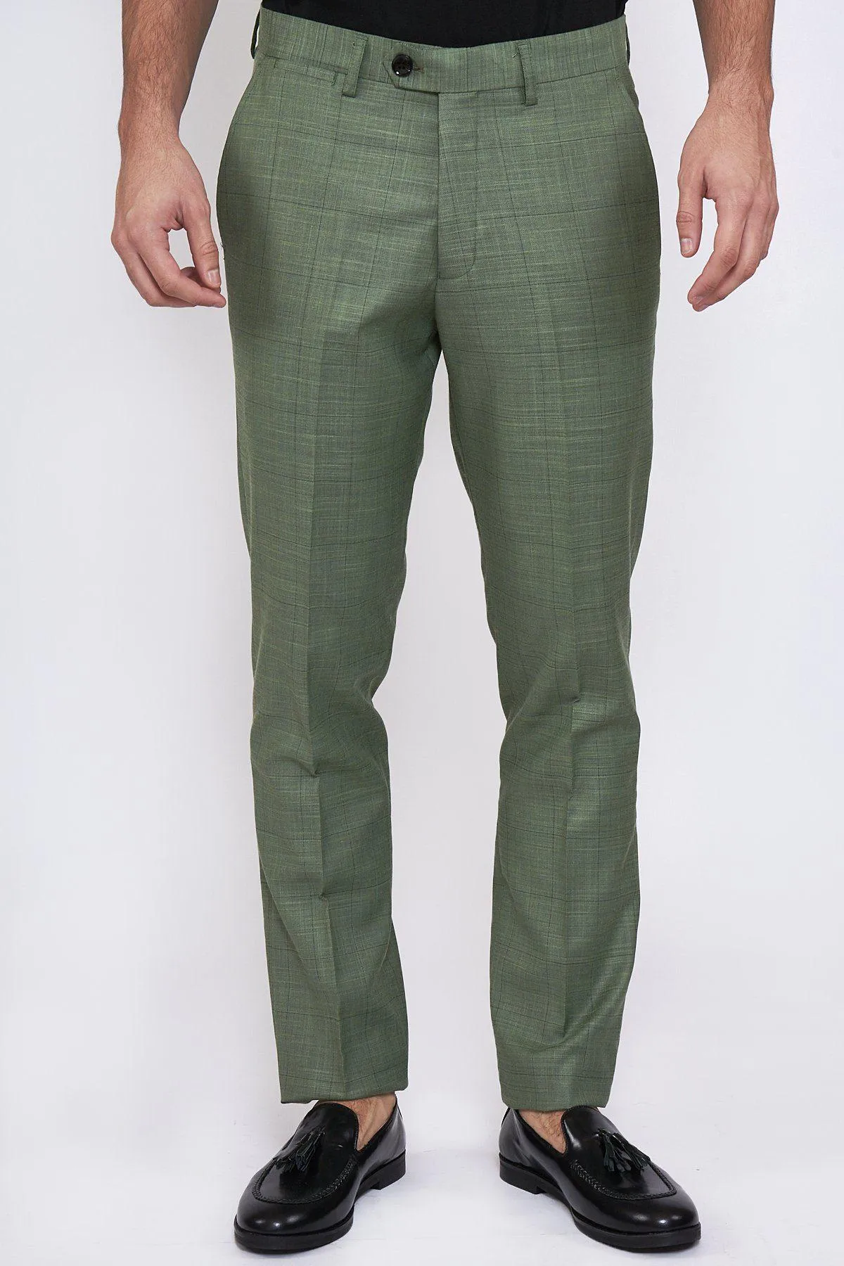 SID - Moss Green Check Trousers sold by Marc Darcy