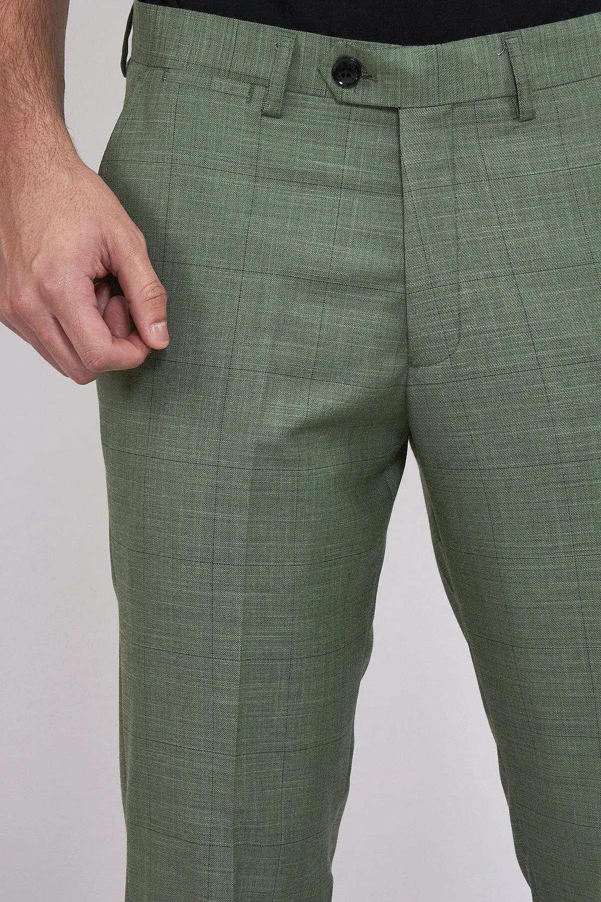 SID - Moss Green Check Trousers sold by Marc Darcy product image thumbnail 3