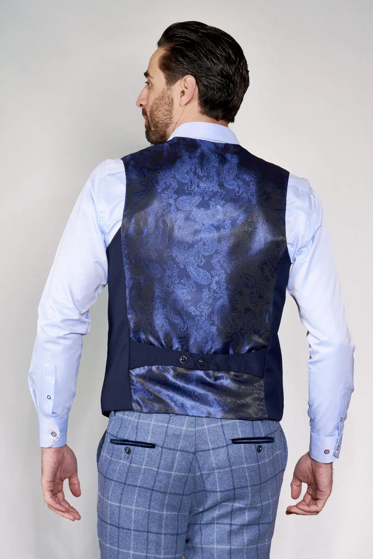 KELLY - Blue Single Breasted Waistcoat sold by Marc Darcy product image thumbnail 2