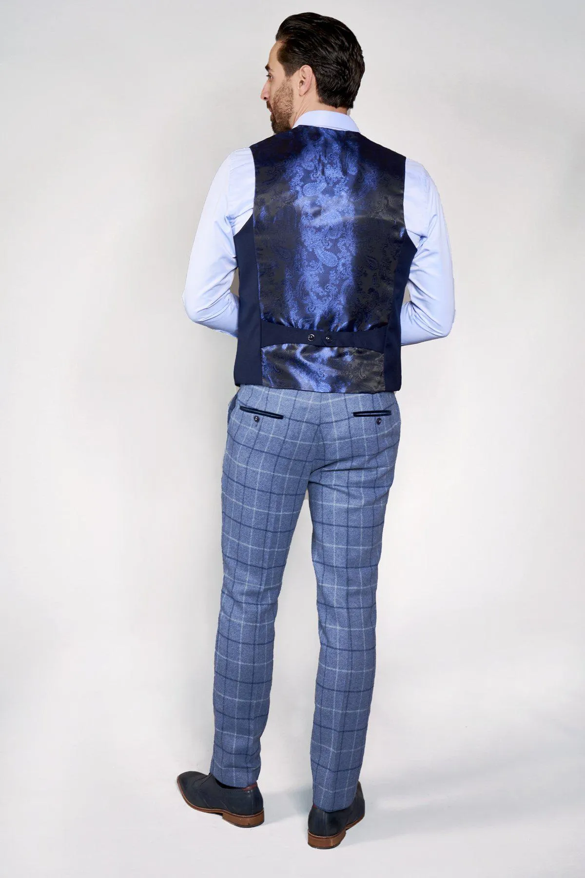 KELLY - Blue Single Breasted Waistcoat sold by Marc Darcy product image thumbnail 4
