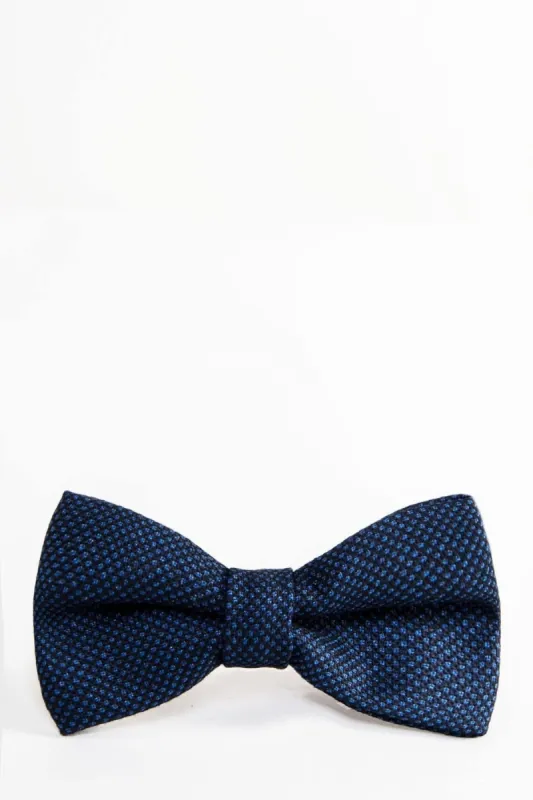 CALLUM - Navy Blue Birdseye Bow Tie sold by Marc Darcy