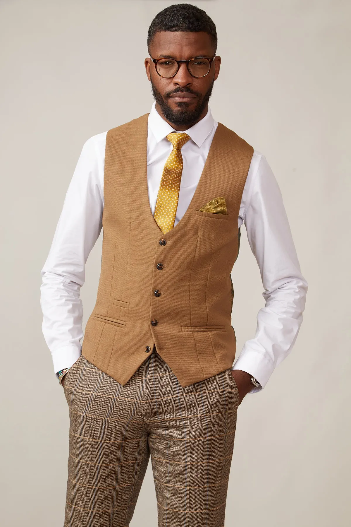 KELVIN - Oak Single Breasted Waistcoat sold by Marc Darcy product image thumbnail 5