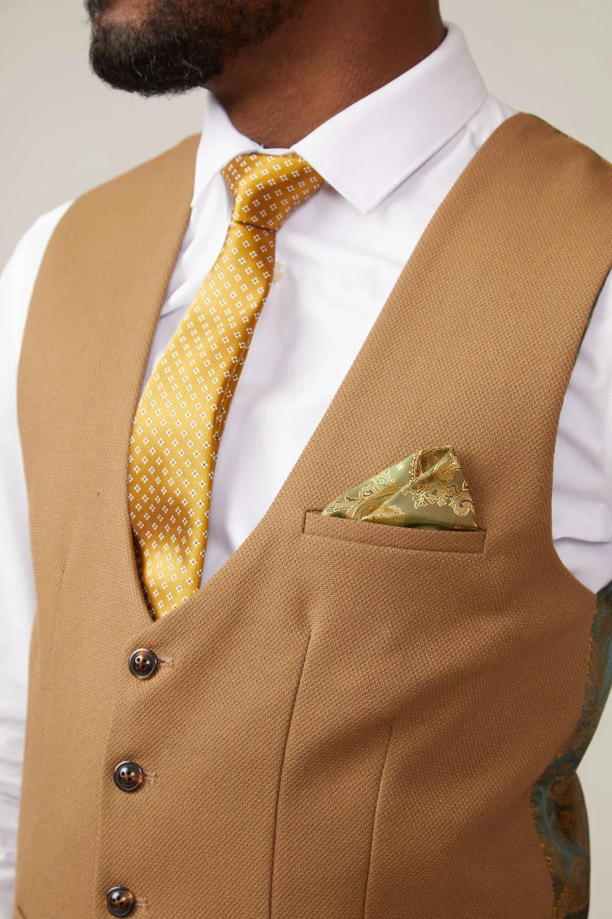 KELVIN - Oak Single Breasted Waistcoat sold by Marc Darcy product image thumbnail 3