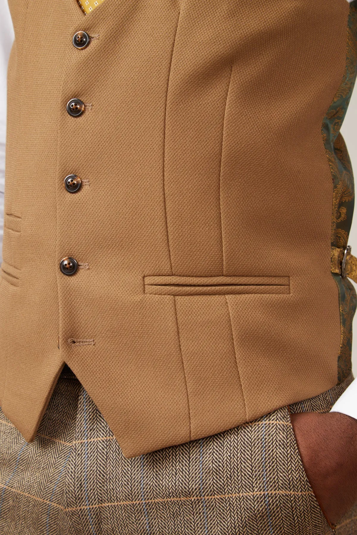 KELVIN - Oak Single Breasted Waistcoat sold by Marc Darcy product image thumbnail 4