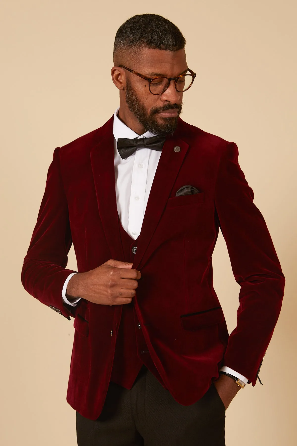 HUDSON - Wine Velvet Blazer sold by Marc Darcy