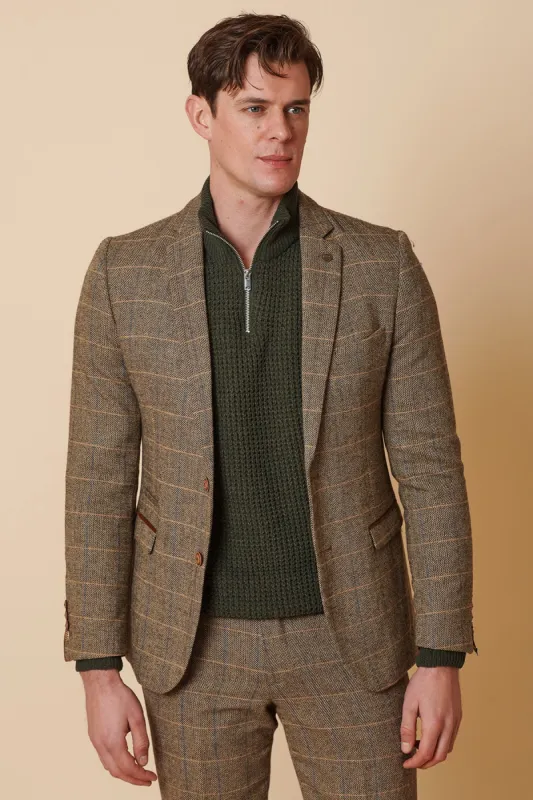 TED - Tan Tweed Check Blazer sold by Marc Darcy