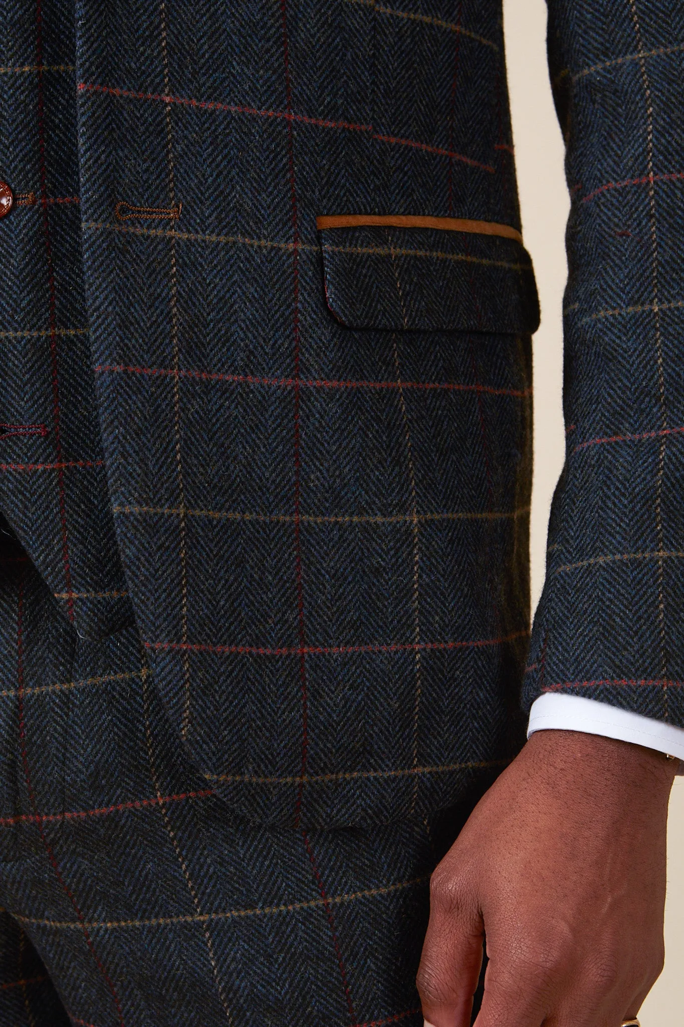 ETON - Navy Blue Tweed Check Two Piece Suit sold by Marc Darcy product image thumbnail 2