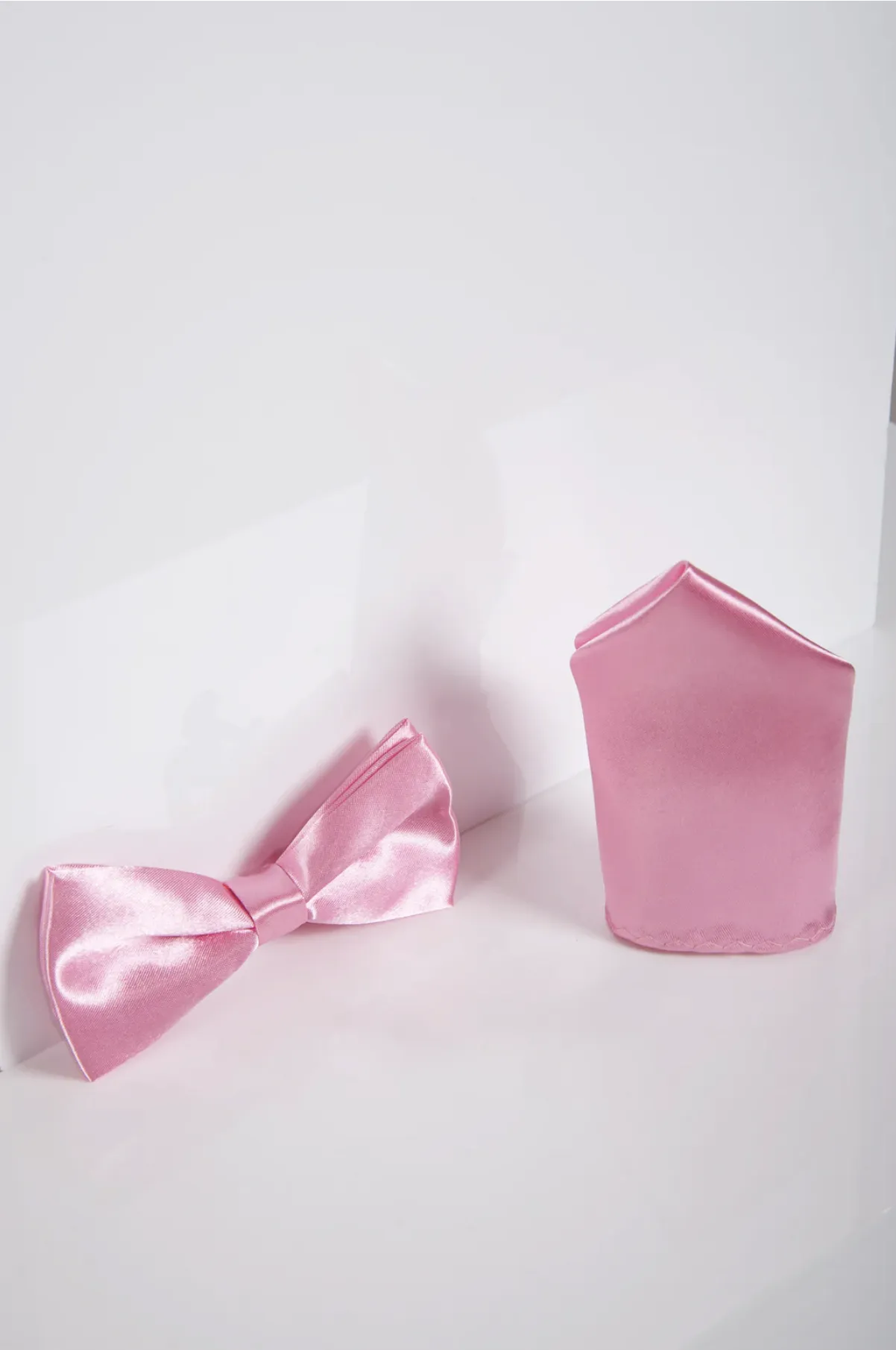SB - Satin Bow Tie and Pocket Square Set In Pink sold by Marc Darcy product image thumbnail 3