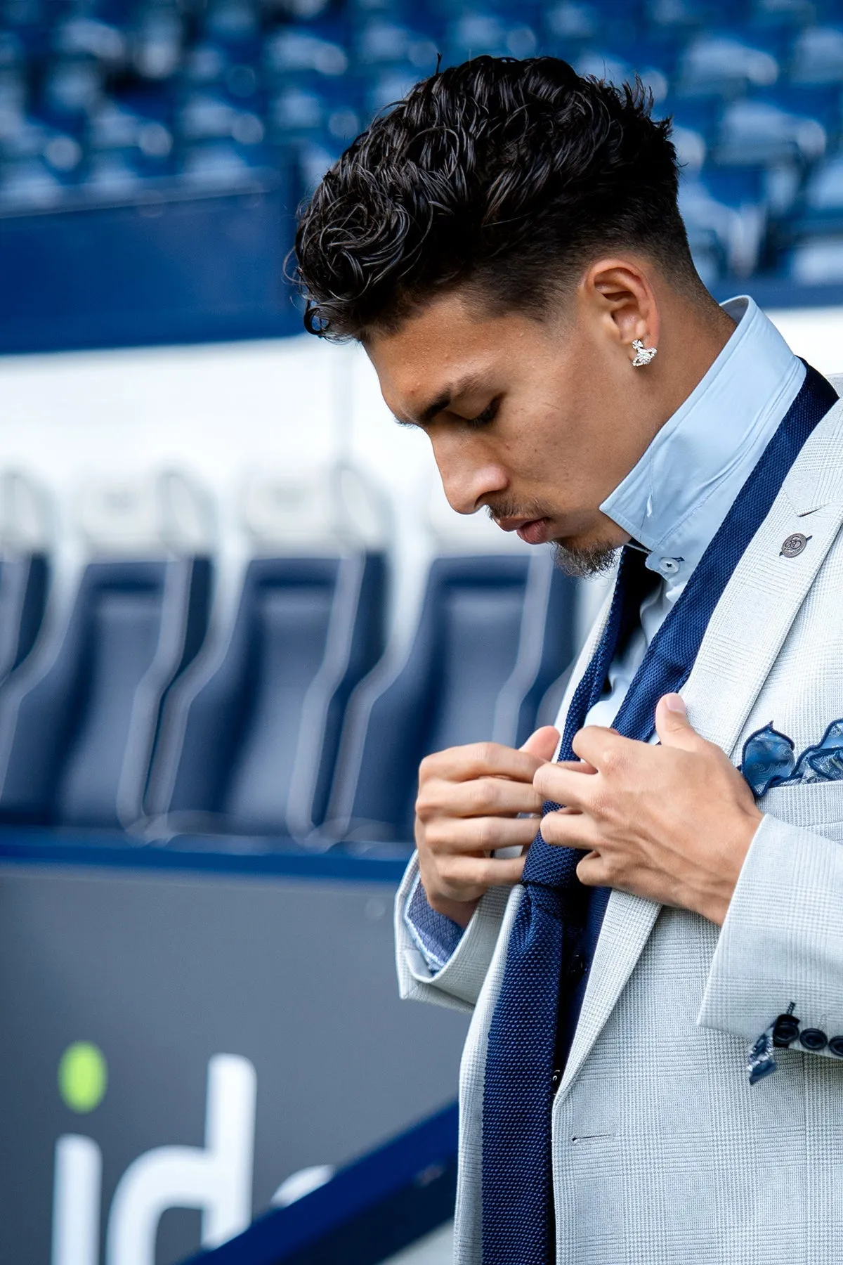 The WBA Collection - BROMLEY Stone Suit With Kelvin Navy Waistcoat sold by Marc Darcy product image thumbnail 2