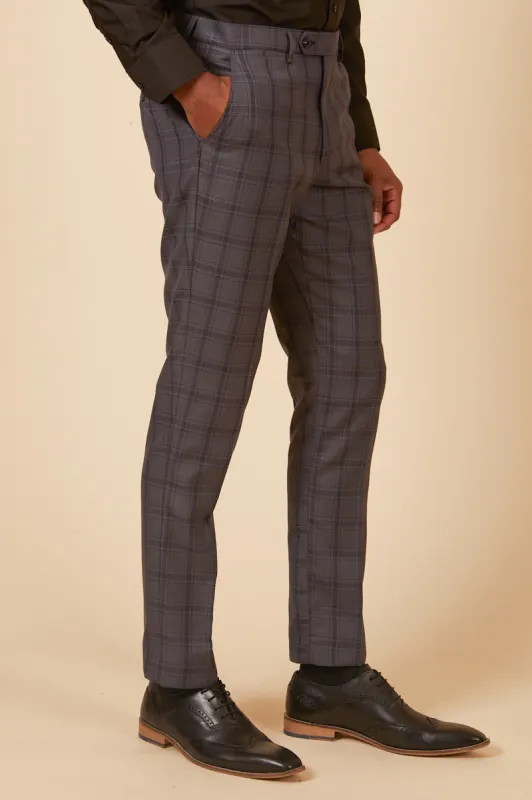 JOSE - Grey Check Trousers sold by Marc Darcy