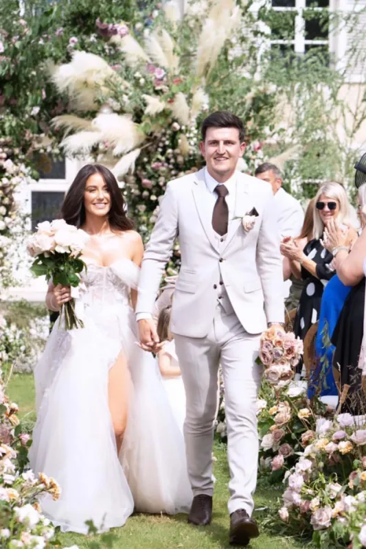 The Harry Maguire Wedding Suit - HM5 Stone Three Piece Suit sold by Marc Darcy