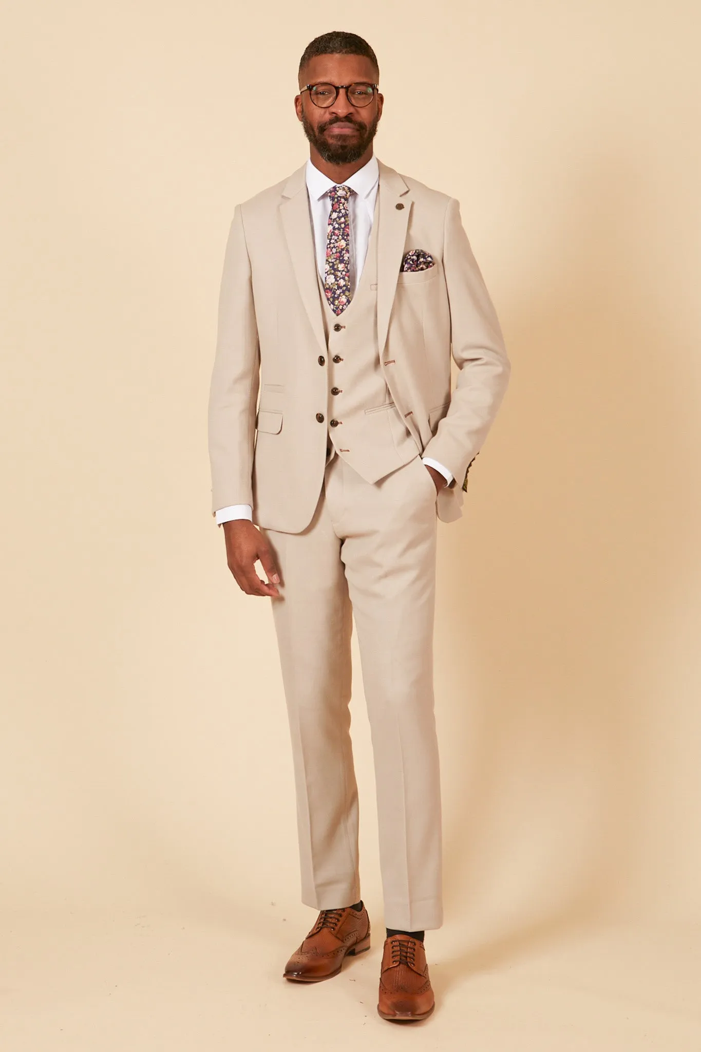 The Harry Maguire Wedding Suit - HM5 Stone Three Piece Suit sold by Marc Darcy product image thumbnail 5