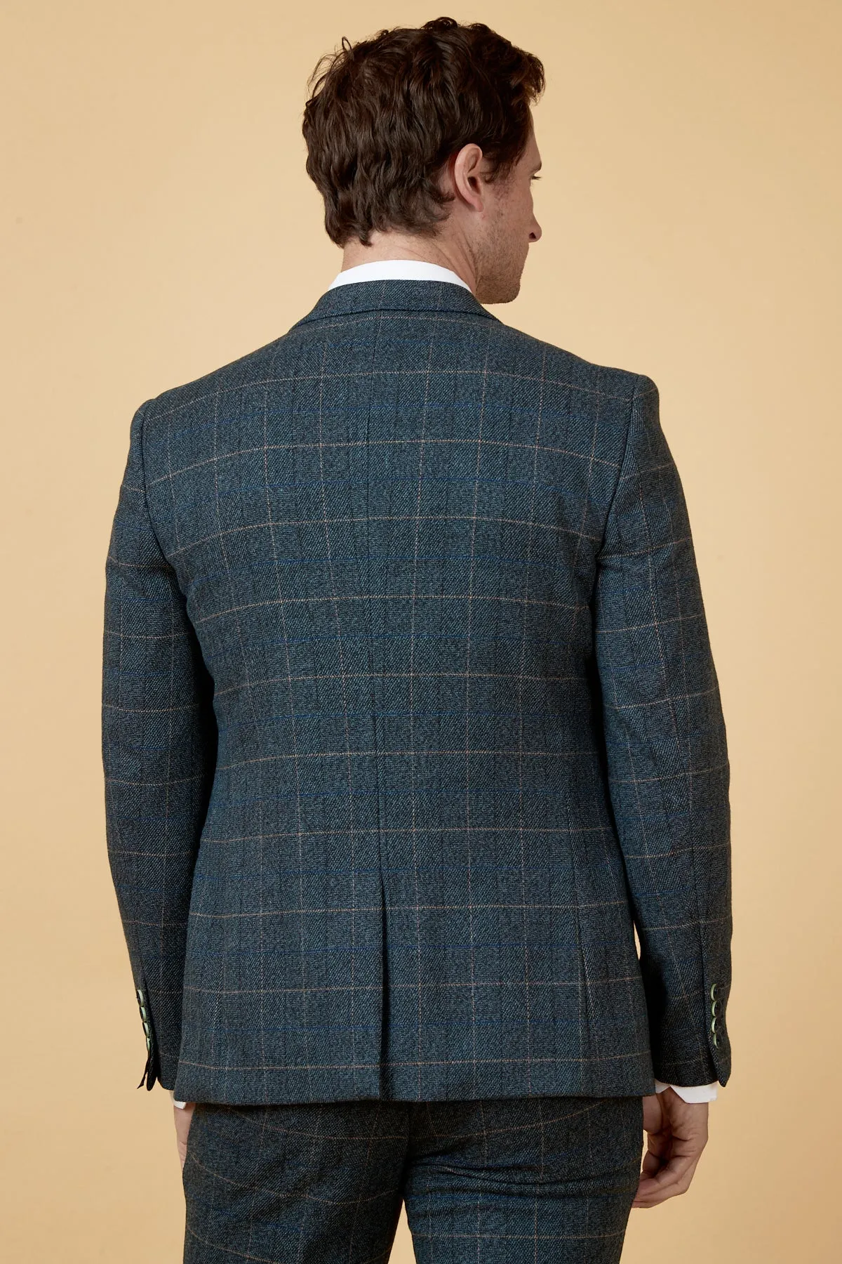SCOTT - Blue Tweed Check Blazer sold by Marc Darcy product image thumbnail 2