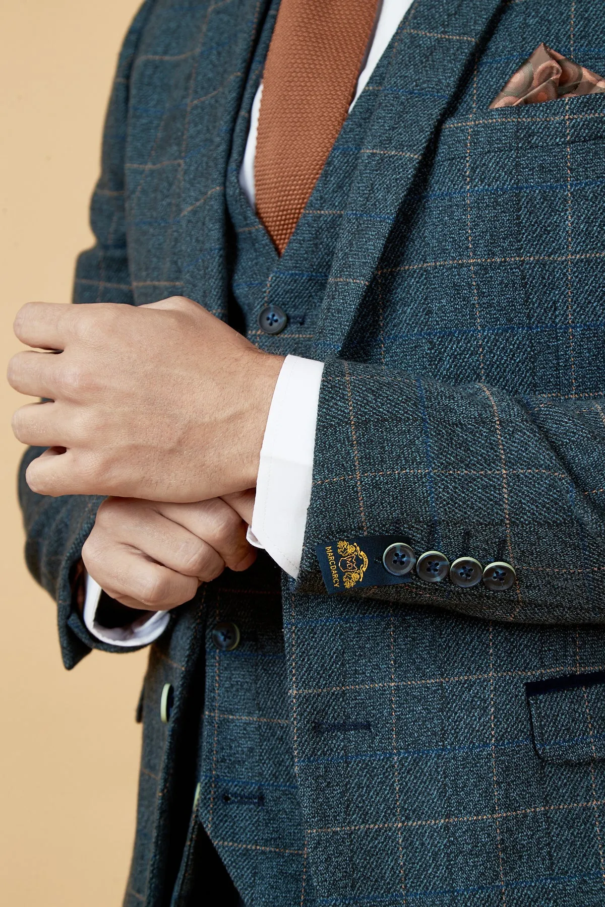 SCOTT - Blue Tweed Check Blazer sold by Marc Darcy product image thumbnail 5