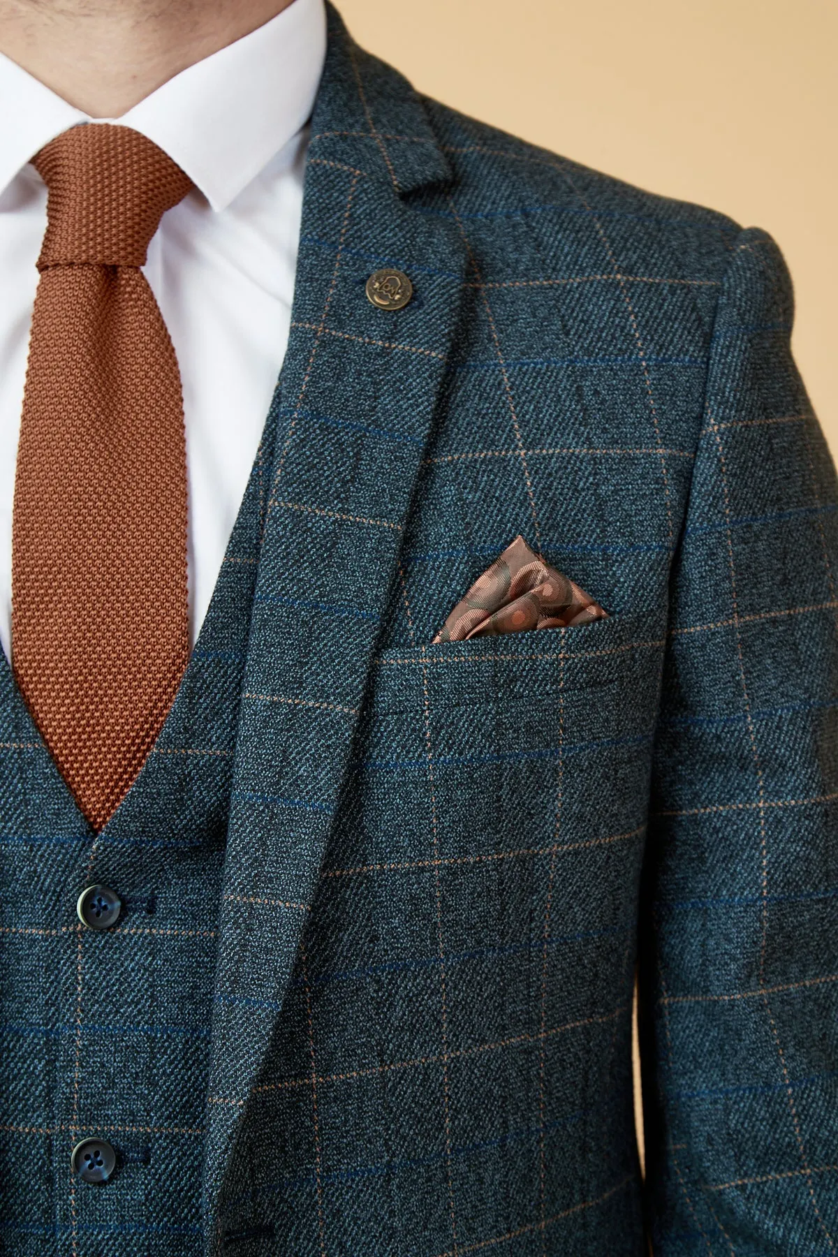 SCOTT - Blue Tweed Check Blazer sold by Marc Darcy product image thumbnail 4