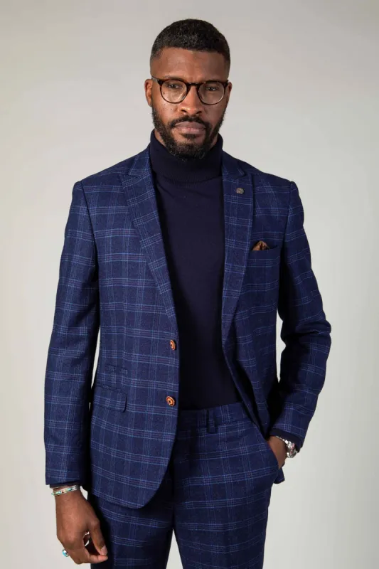 CHIGWELL - Blue Tweed Check Blazer sold by Marc Darcy