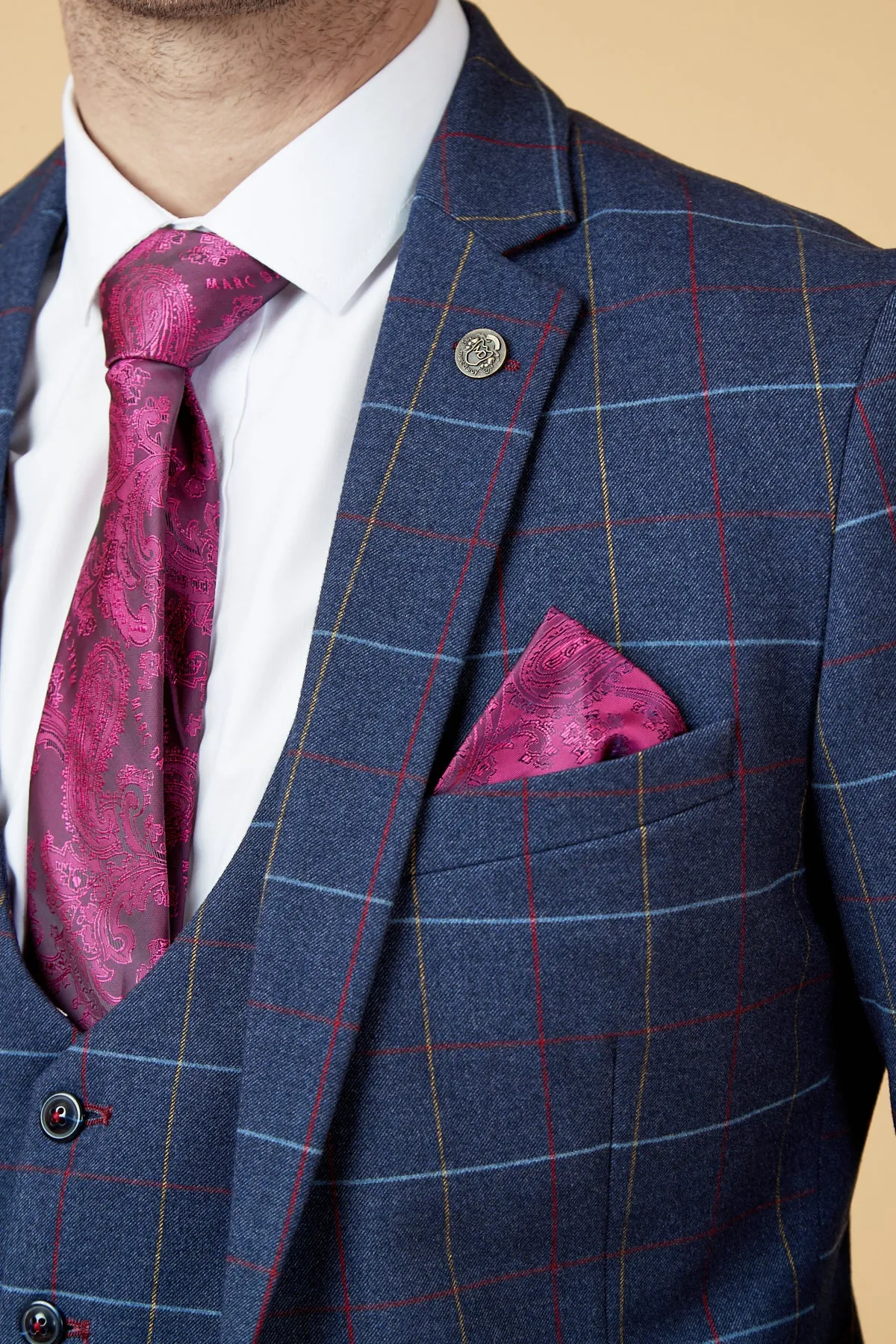 DRAKE - Navy Check Blazer sold by Marc Darcy product image thumbnail 4
