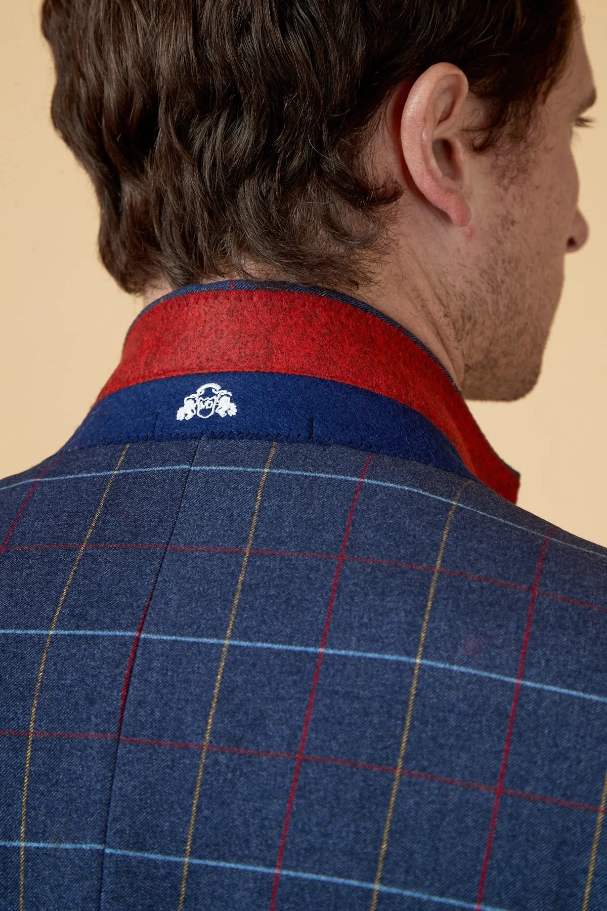 DRAKE - Navy Check Blazer sold by Marc Darcy product image thumbnail 5