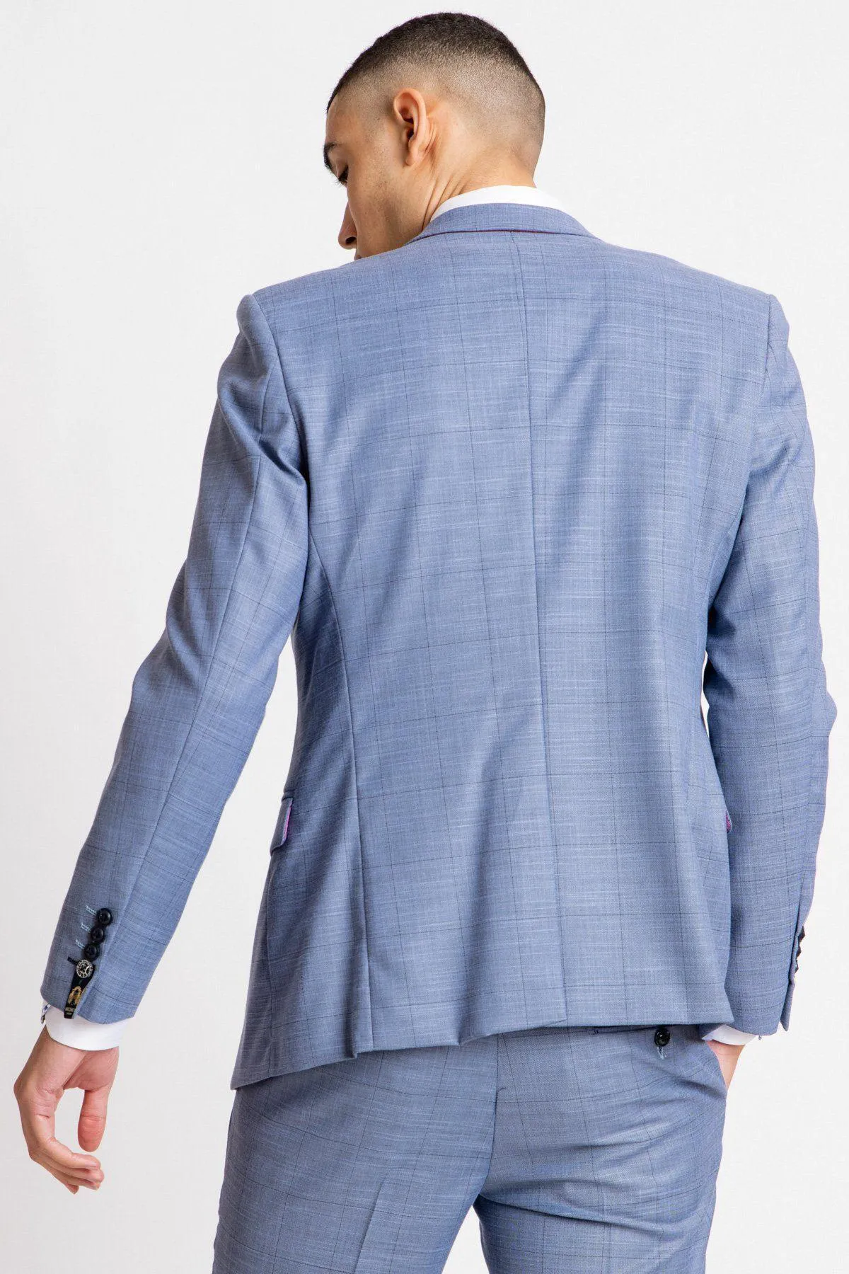 SID - Blue Grey Check Blazer sold by Marc Darcy product image thumbnail 4