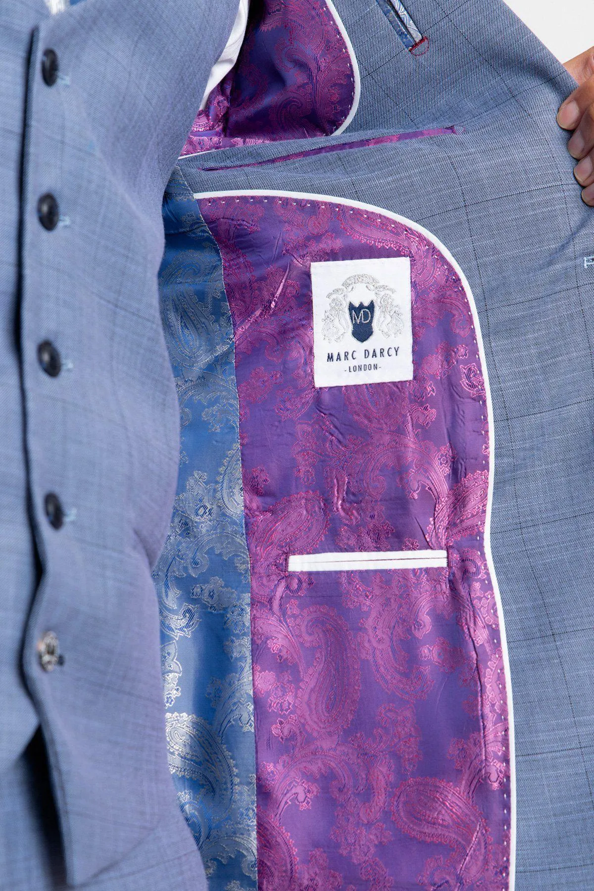 SID - Blue Grey Check Blazer sold by Marc Darcy product image thumbnail 2