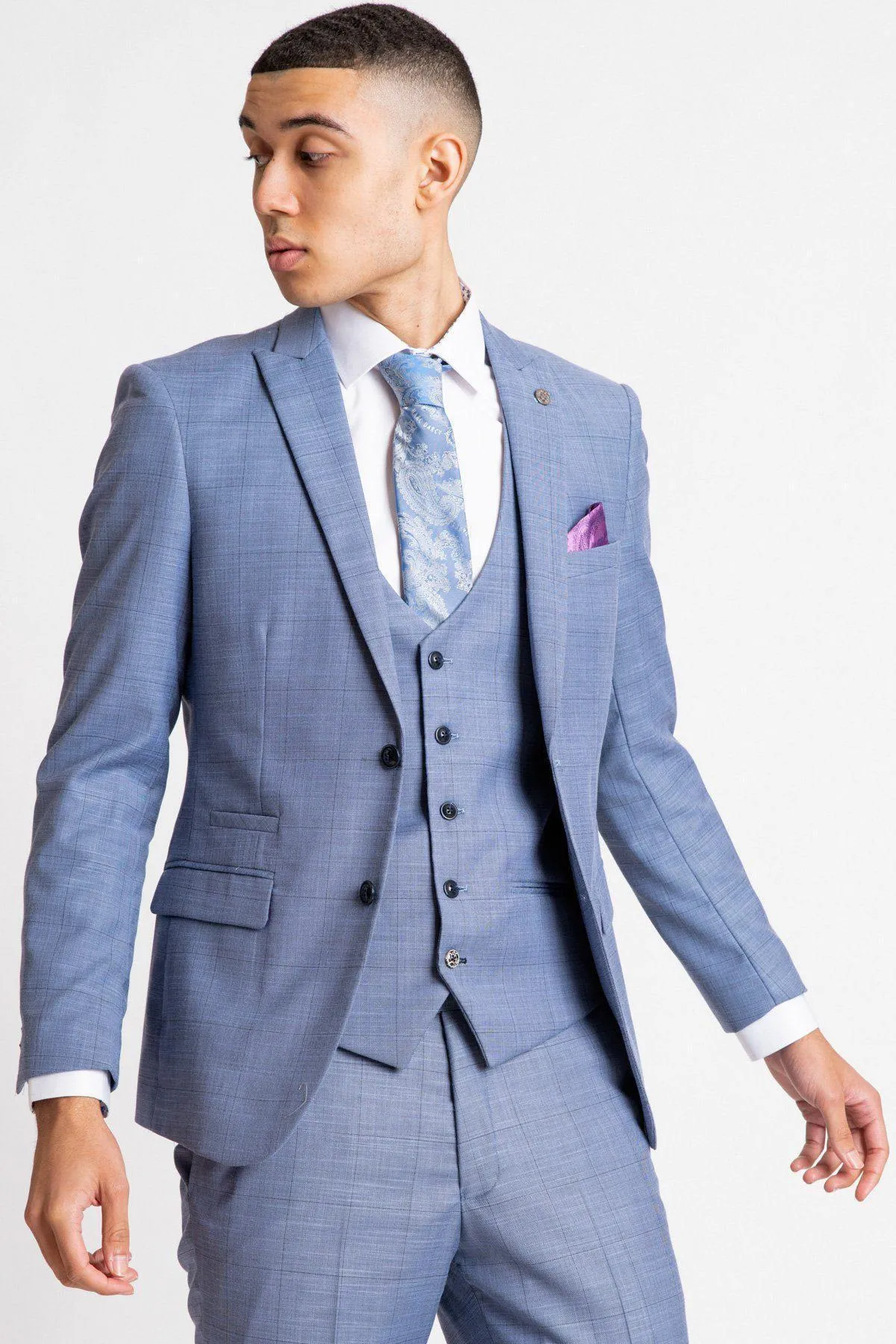 SID - Blue Grey Check Blazer sold by Marc Darcy