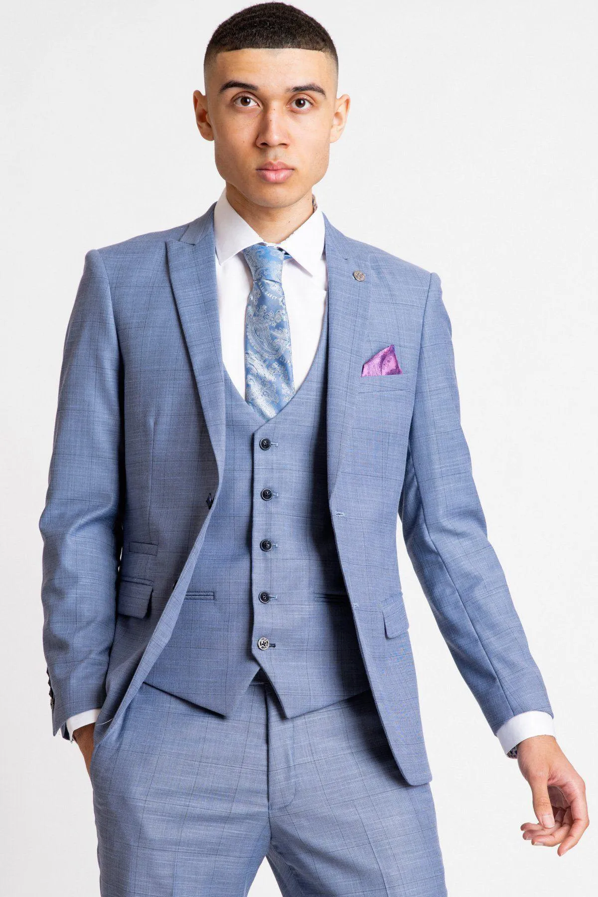 SID - Blue Grey Check Blazer sold by Marc Darcy product image thumbnail 3