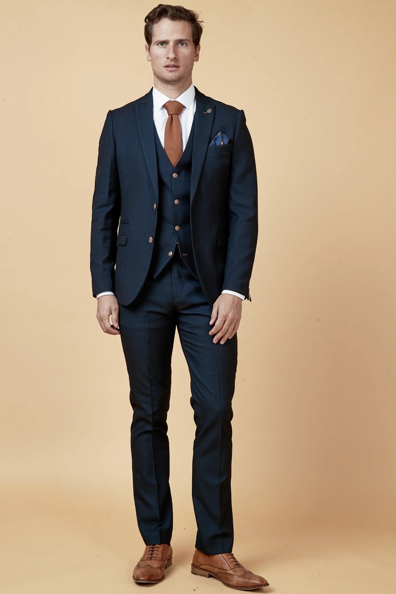 Manchester United Treble Winner Denis Irwin in Max Navy Suit sold by Marc Darcy product image thumbnail 3