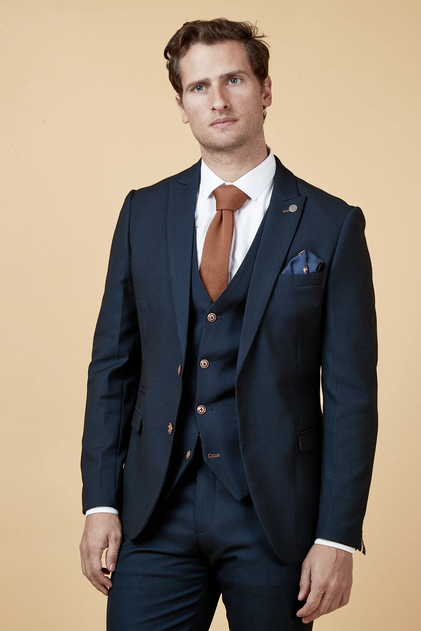 Manchester United Treble Winner Denis Irwin in Max Navy Suit sold by Marc Darcy product image thumbnail 4