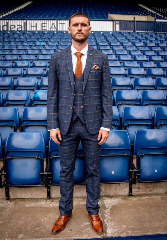 The WBA Collection - JENSON Marine Navy Check Suit As Worn By John Swift sold by Marc Darcy
