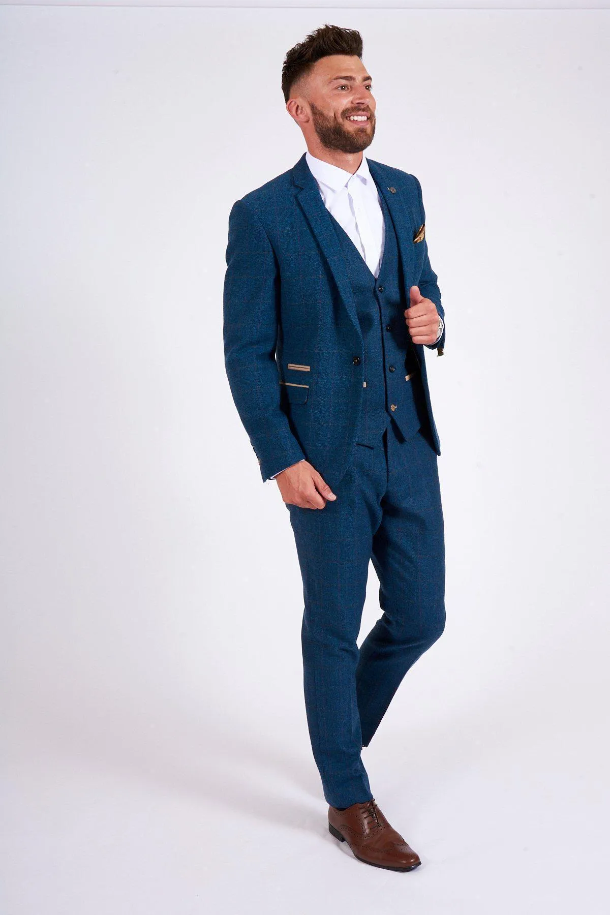 DION Blue Tweed Suit As Worn By Sam Johnstone sold by Marc Darcy product image thumbnail 5
